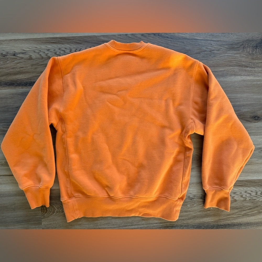 TNA Aritzia Vibrant Orange Fleece Pullover Crewneck Sweatshirt Size Medium - Picture 5 of 7